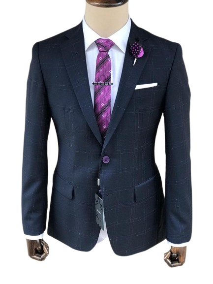 Diecapri Midnight Grid Blazer – Royal Depth Edition